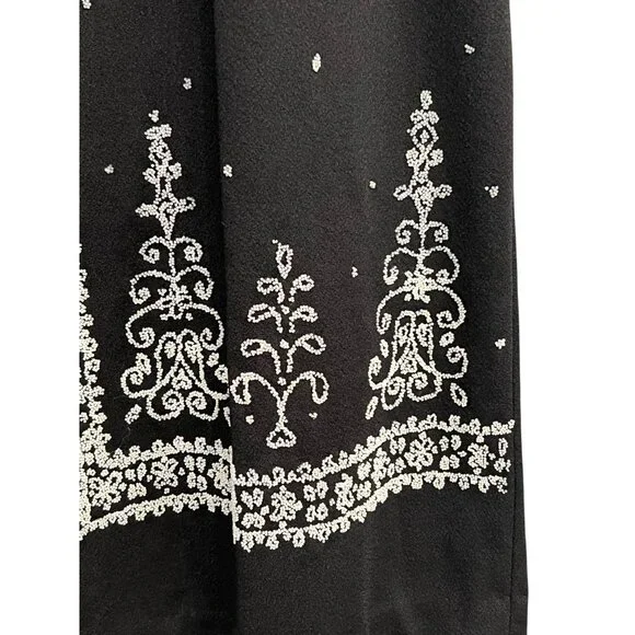 Vintage Maxi Dress Size 16-1/2 60s 70s Sleeveless Black White Stones Trees Avon - Picture 5 of 16